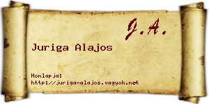 Juriga Alajos névjegykártya